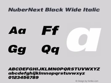 NuberNext Black Wide Italic Version 001.002 February 2020图片样张