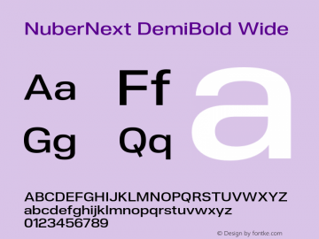 NuberNext DemiBold Wide Version 001.002 February 2020图片样张