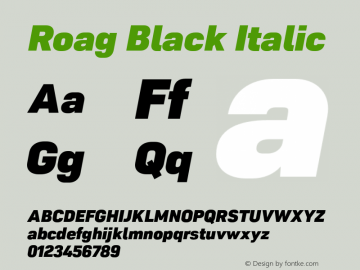 Roag Black Italic Version 001.000 October 2019图片样张