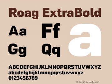 Roag ExtraBold Version 001.000 October 2019图片样张