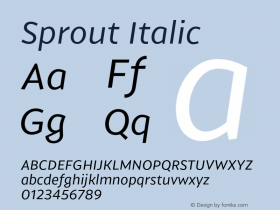 Sprout Italic Version 001.000 Jan 2018图片样张