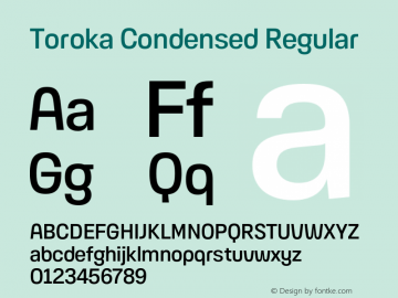 Toroka Condensed Regular Version 001.000 April 2021图片样张