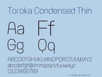 Toroka Condensed Thin Version 001.000 April 2021图片样张