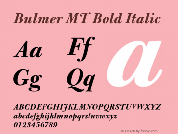 Bulmer MT Bold Italic 001.004图片样张