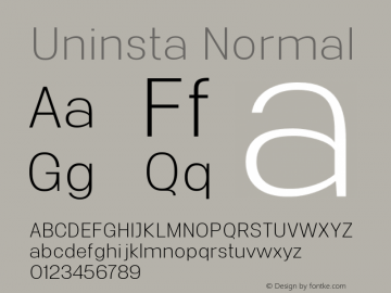 Uninsta Normal Version 1.000;PS 001.000;hotconv 1.0.70;makeotf.lib2.5.58329图片样张