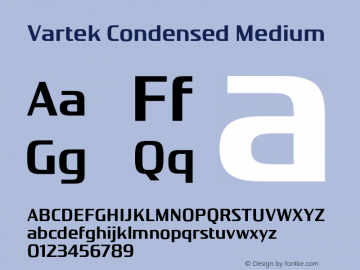 Vartek Condensed Medium Version 001.000 November 2020图片样张