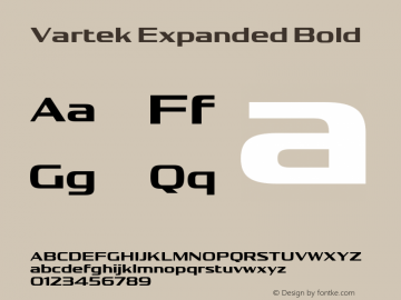 Vartek Expanded Bold Version 001.000 November 2020图片样张