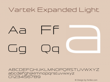 Vartek Expanded Light Version 001.000 November 2020图片样张