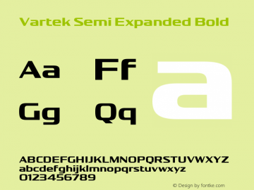 Vartek Semi Expanded Bold Version 001.000 November 2020图片样张