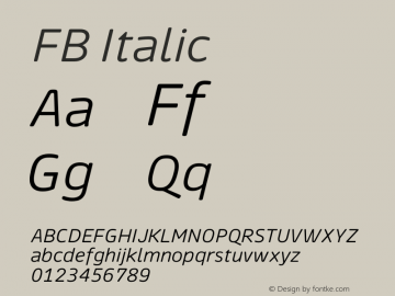 FB Italic Version 001.000图片样张