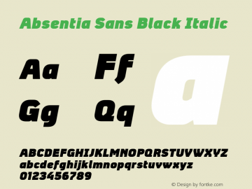 AbsentiaSans-BlackItalic Version 1.000图片样张