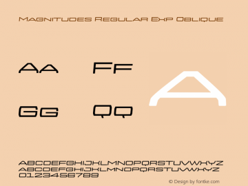 Magnitudes Regular Exp Oblique Version 1.000;hotconv 1.0.109;makeotfexe 2.5.65596图片样张