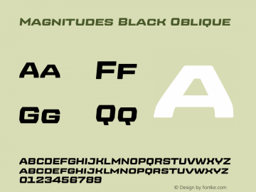 Magnitudes Black Oblique Version 1.000;hotconv 1.0.109;makeotfexe 2.5.65596图片样张
