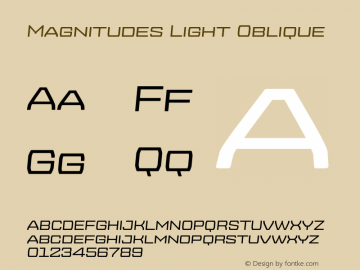 Magnitudes Light Oblique Version 1.000;hotconv 1.0.109;makeotfexe 2.5.65596图片样张