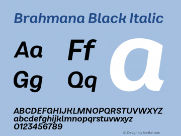 Brahmana Black Italic Version 1.000;hotconv 1.0.109;makeotfexe 2.5.65596图片样张