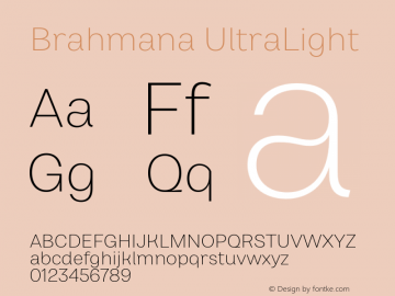 Brahmana UltraLight Version 1.000;hotconv 1.0.109;makeotfexe 2.5.65596图片样张