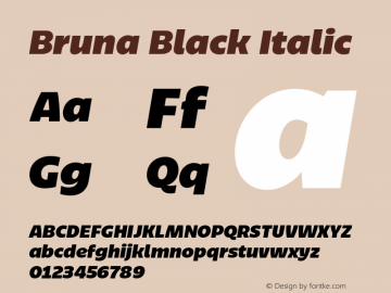 Bruna Black Italic Version 1.004;hotconv 1.0.109;makeotfexe 2.5.65596图片样张