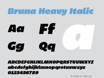 Bruna Heavy Italic Version 1.004;hotconv 1.0.109;makeotfexe 2.5.65596图片样张