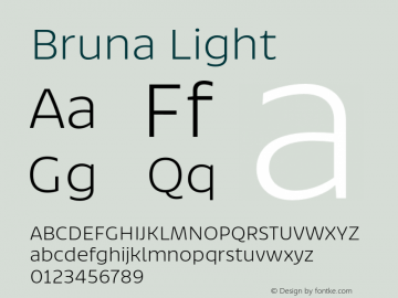 Bruna Light Version 1.004;hotconv 1.0.109;makeotfexe 2.5.65596图片样张