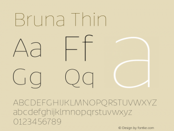 Bruna Thin Version 1.004;hotconv 1.0.109;makeotfexe 2.5.65596图片样张