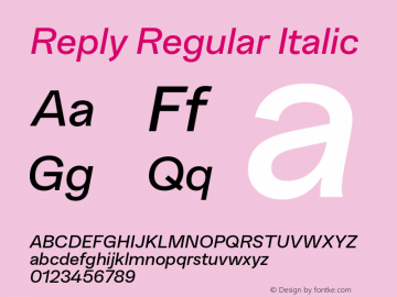 Reply Regular Italic2 Version 1.000;FEAKit 1.0图片样张
