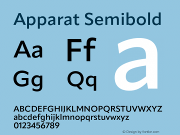 Apparat Semibold Version 1.000;hotconv 1.0.109;makeotfexe 2.5.65596图片样张