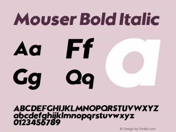 Mouser Bold Italic Version 2.00;November 9, 2021;FontCreator 12.0.0.2552 64-bit图片样张