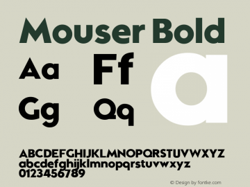 Mouser Bold Version 2.00;November 9, 2021;FontCreator 12.0.0.2552 64-bit图片样张