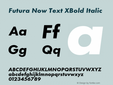 Futura Now Text XBd It Version 1.01图片样张