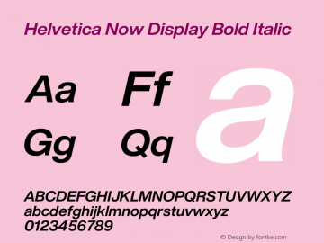 Helvetica Now Display Bd It Version 1.20图片样张