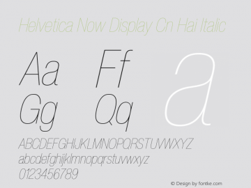 Helvetica Now Display Cn Hai It Version 2.00图片样张