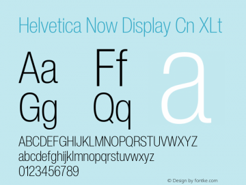 Helvetica Now Display Cn XLt Version 2.00图片样张