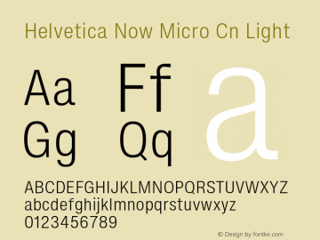 Helvetica Now Micro Cn Light Version 2.00图片样张