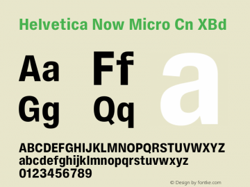 Helvetica Now Micro Cn XBd Version 2.00图片样张