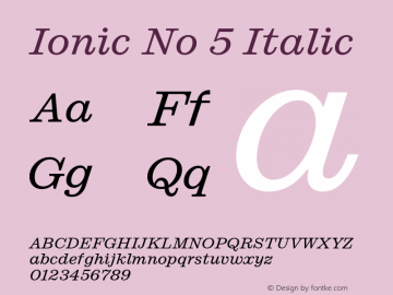 Ionic No 5 Italic Version 1.00图片样张