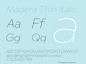 Madera Thin Italic Version 2.01图片样张