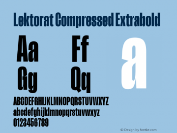 Lektorat Compressed Extrabold Version 1.001;hotconv 1.0.116;makeotfexe 2.5.65601图片样张