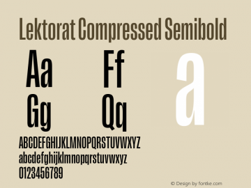 Lektorat Compressed Semibold Version 1.001;hotconv 1.0.116;makeotfexe 2.5.65601图片样张
