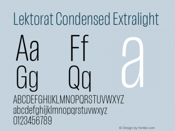 Lektorat Condensed Extralight Version 1.001;hotconv 1.0.116;makeotfexe 2.5.65601图片样张