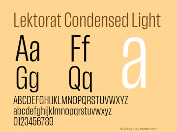 Lektorat Condensed Light Version 1.001;hotconv 1.0.116;makeotfexe 2.5.65601图片样张