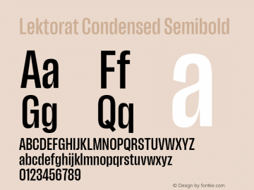 Lektorat Condensed Semibold Version 1.001;hotconv 1.0.116;makeotfexe 2.5.65601图片样张