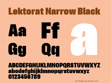 Lektorat Narrow Black Version 1.001;hotconv 1.0.116;makeotfexe 2.5.65601图片样张