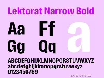 Lektorat Narrow Bold Version 1.001;hotconv 1.0.116;makeotfexe 2.5.65601图片样张