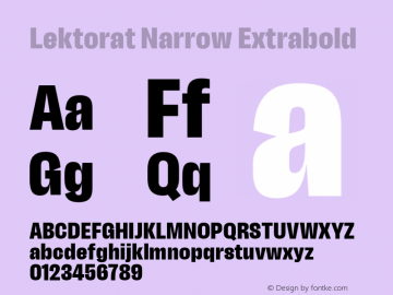 Lektorat Narrow Extrabold Version 1.001;hotconv 1.0.116;makeotfexe 2.5.65601图片样张