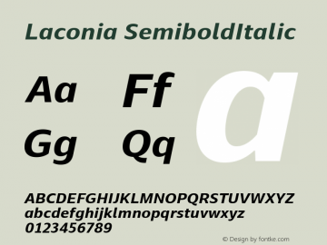 Laconia-SemiboldItalic Version 1.040图片样张