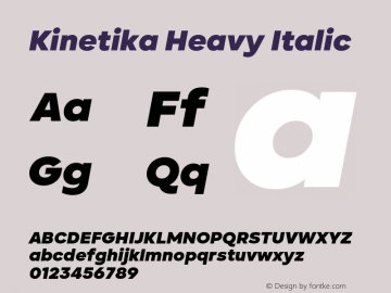 Kinetika Heavy Italic 1.000图片样张