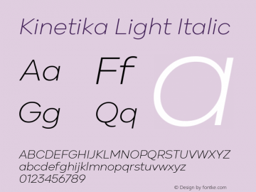 Kinetika Light Italic 1.000图片样张