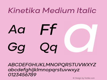 Kinetika Medium Italic 1.000图片样张