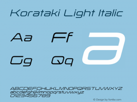 Korataki Light Italic 3.000图片样张