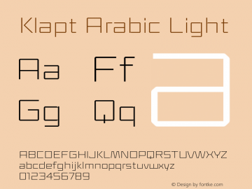 Klapt Arabic Light 1.000图片样张